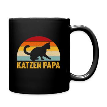Katze Katzen papa Katzenbesitzer männer - Tasse einfarbig - Schwarz - Rechts