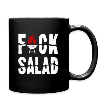 Fuck Salad BBQ Grillen Grillmeister Geschenkidee - Tasse einfarbig - Schwarz - Rechts