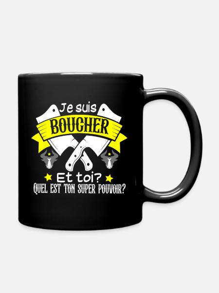 Boucher Boucherie Viande Métier Vache Humour Homme - Mug uni - noir