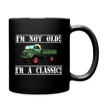 Je ne suis pas vieux - Je suis un classique / Unimog - Mug uni - noir - Droite