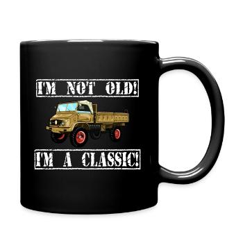 Je ne suis pas vieux - Je suis un classique / Unimog - Mug uni - noir - Droite