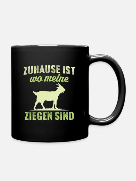 Zuhause ist wo meine ziegen sind landwirtin ziege - Tasse einfarbig - Schwarz