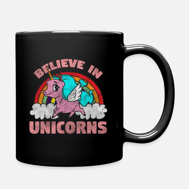 Einhörner Märchen Pink - Tasse einfarbig - Schwarz