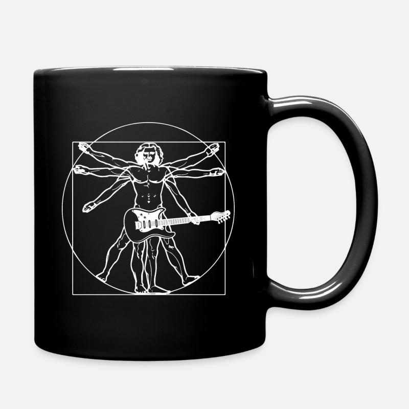 Vitruvian Guitar Man Guitariste Cool Rock Star - Mug uni - noir