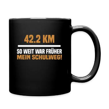 Marathon Schulweg - Tasse einfarbig - Schwarz - Rechts