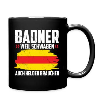 Badner Geschenke | Baden Badisch Badener Karlsruhe - Tasse einfarbig - Schwarz - Rechts