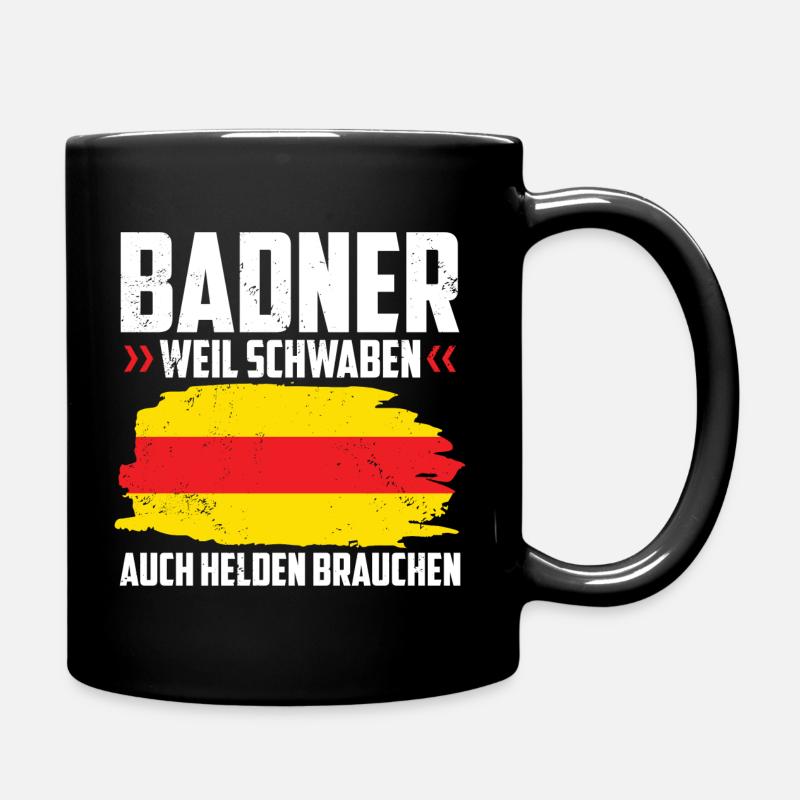 Badner Geschenke | Baden Badisch Badener Karlsruhe - Tasse einfarbig - Schwarz