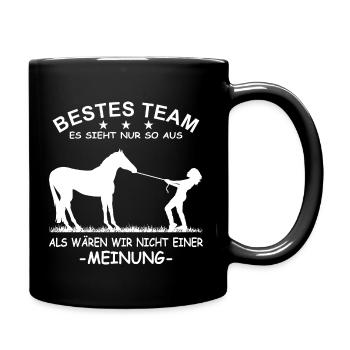 Bestes Team Führungskraft Pferd Reiterin - Tasse einfarbig - Schwarz - Rechts