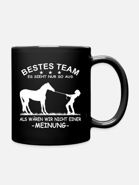 Bestes Team Führungskraft Pferd Reiterin - Tasse einfarbig - Schwarz