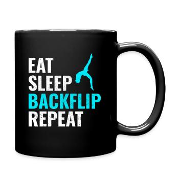 Gymnastik Turner Backflip Akrobatik Lustig - Tasse einfarbig - Schwarz - Rechts
