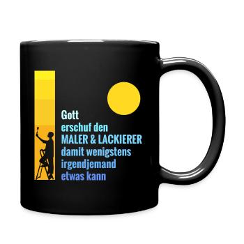 Stolzer Maler Spruch für Maler und Lackierer - Tasse einfarbig - Schwarz - Rechts