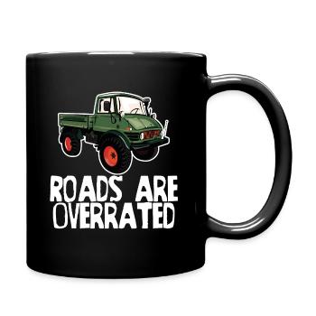 Les routes sont surestimées - Unimog - Offroad - Oldtimer - Mug uni - noir - Droite