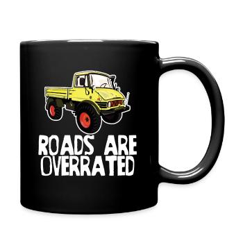 Les routes sont surestimées - Unimog - Offroad - Oldtimer - Mug uni - noir - Droite