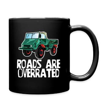 Les routes sont surestimées - Unimog - Offroad - Oldtimer - Mug uni - noir - Droite