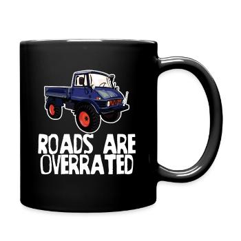 Les routes sont surestimées - Unimog - Offroad - Oldtimer - Mug uni - noir - Droite