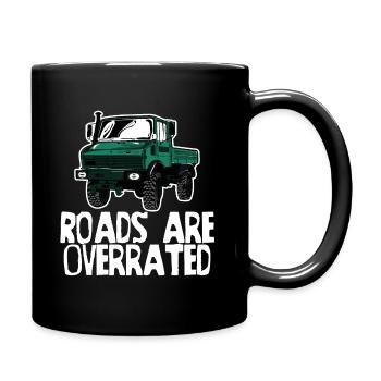 Les routes sont surestimées - Unimog - Offroad - Oldtimer - Mug uni - noir - Droite