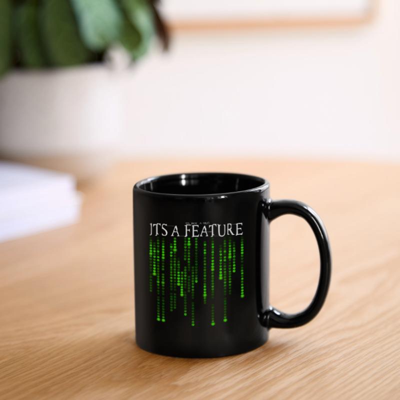 It's Not A Bug - It's A Feature Green Source Code Full Colour Mug