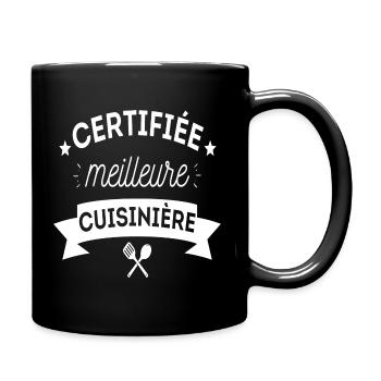 T shirt cuisine humour femme cuisinière cadeau - Mug uni - noir - Droite