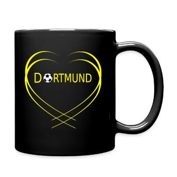dortmund herz - Tasse einfarbig - Schwarz - Rechts