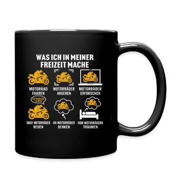 Was ich in meiner freizeit mache motorrad - Tasse einfarbig - Schwarz - Rechts