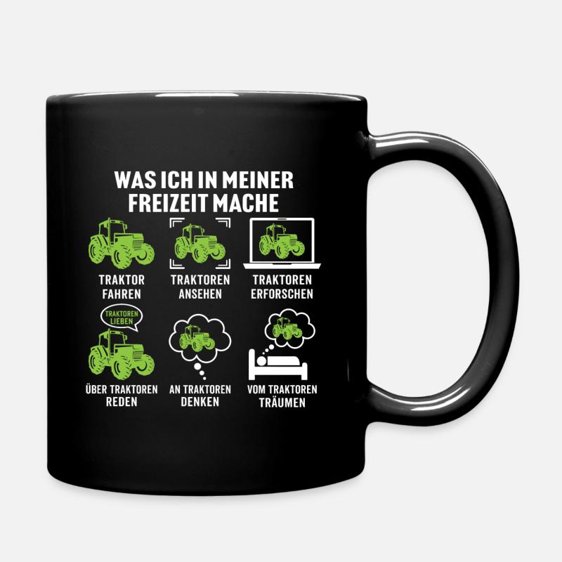 Was ich in meiner freizeit mache traktor trecker - Tasse einfarbig - Schwarz