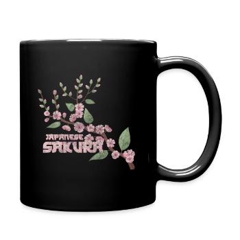 Cherry Blossom Blossom Colorful - Full Colour Mug - black - Right