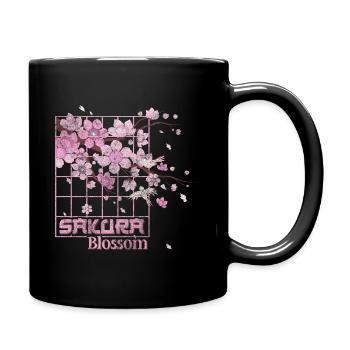 Cherry Blossoms Nature Symbol Pink - Full Colour Mug - black - Right