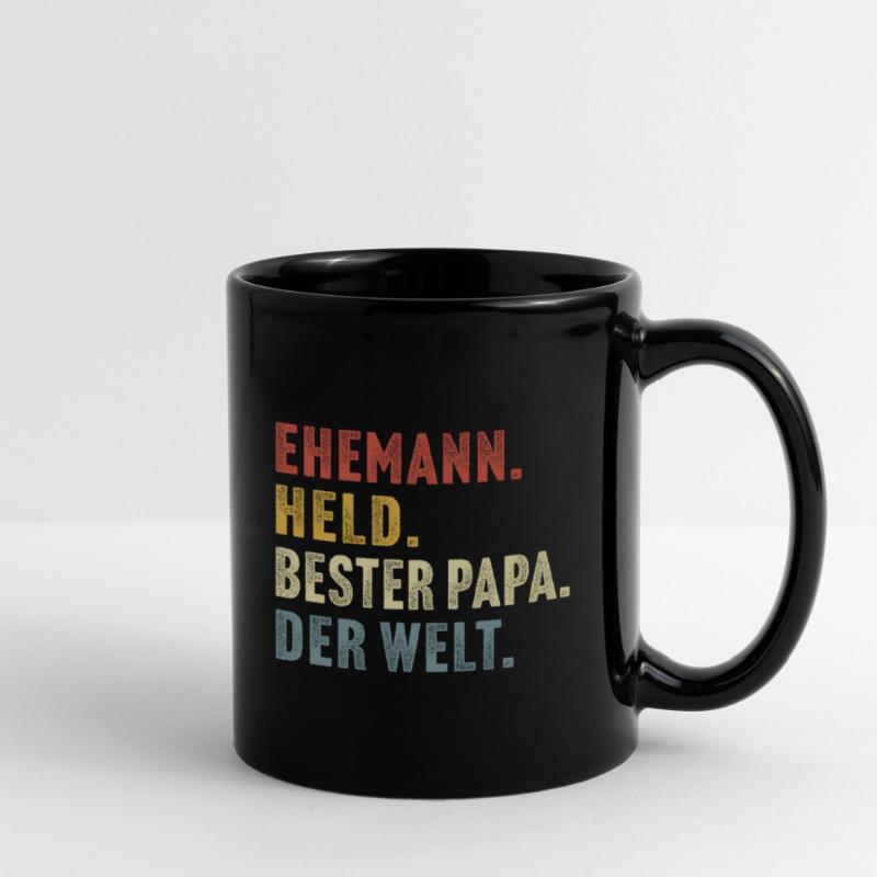 ehemann held bester papa der welt Tasse einfarbig