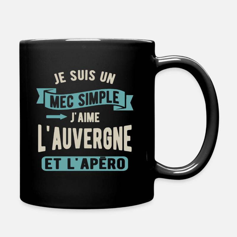Un mec simple, auvergne et apéro - Mug uni - noir