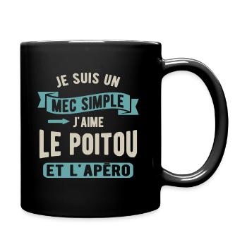 Un mec simple, poitou et apéro - Mug uni - noir - Droite