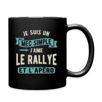 Un mec simple, rallye et apéro - Mug uni - noir - Droite