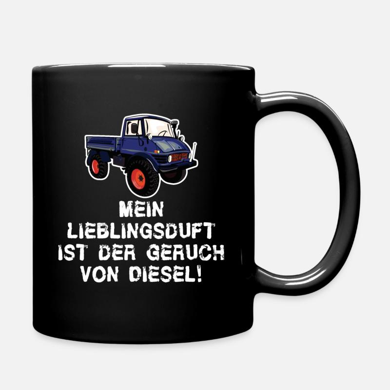 Mein Lieblingsduft ist Diesel! Unimog - Oldtimer - Tasse einfarbig - Schwarz