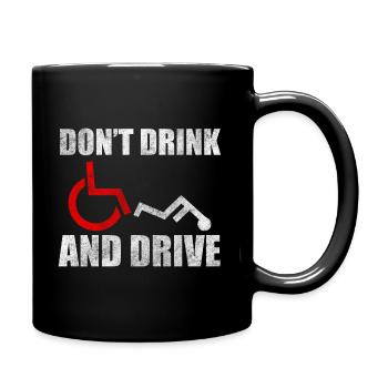 Rollstuhlfahrer Behindert Humor - Tasse einfarbig - Schwarz - Rechts