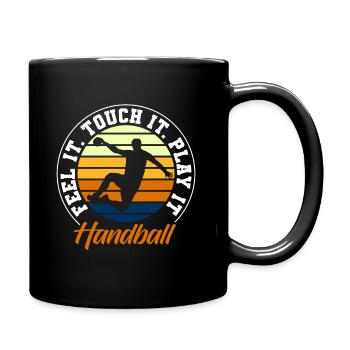 Handball Handballer Turnier - Tasse einfarbig - Schwarz - Rechts