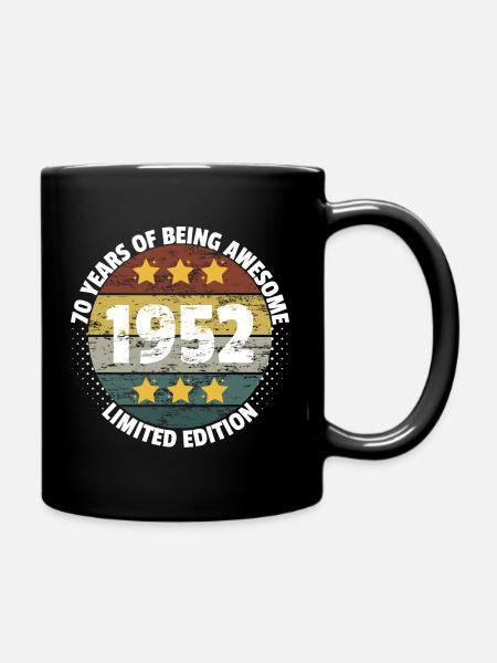 70 years of being awesome 70. Geburtstag - Tasse einfarbig - Schwarz