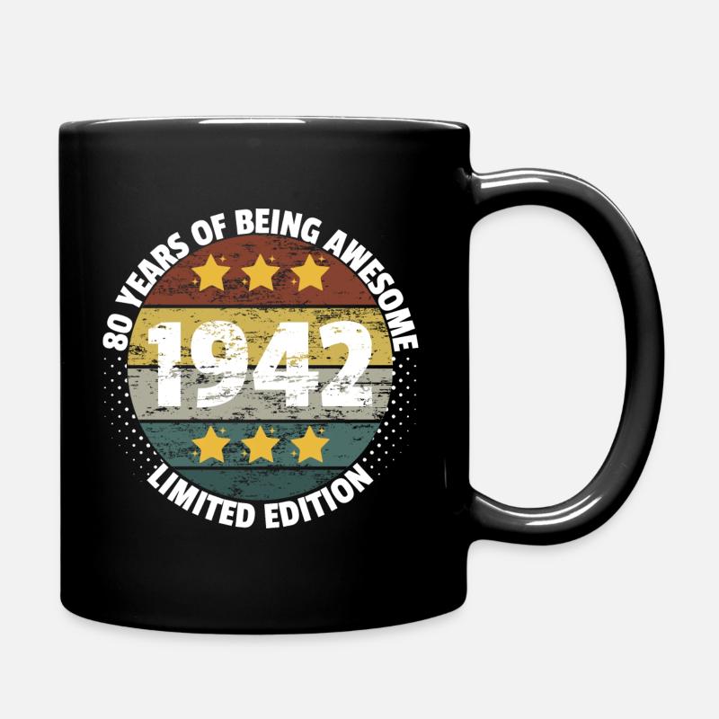 80 years of being awesome 80. Geburtstag - Tasse einfarbig - Schwarz