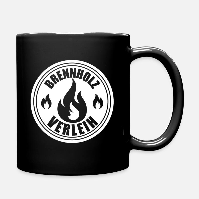 Brennholz Verleih - Tasse einfarbig - Schwarz
