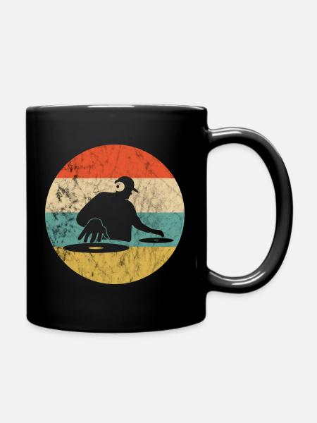 Musikproduzent Discjockey Turntable DJ Retro Vinta - Tasse einfarbig - Schwarz