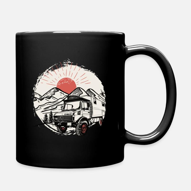 Camping - Unimog - Adventure - Oldtimer - Tasse einfarbig - Schwarz
