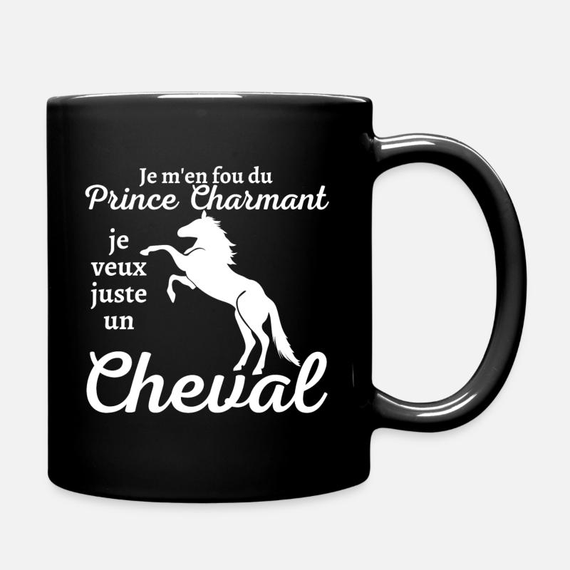Je veux juste un cheval humour équitation cadeau - Mug uni - noir