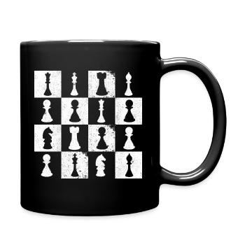 Chess Board Chess Player Themed Mind Sport Funny C - Tasse einfarbig - Schwarz - Rechts