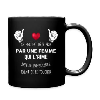 Fête des amoureux Ce mec est deja pris - Mug uni - noir - Droite