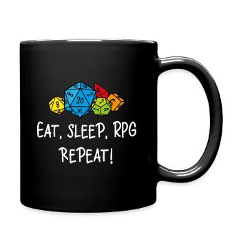 Eat, sleep, RPG, repeat - Full Colour Mug - black - Right