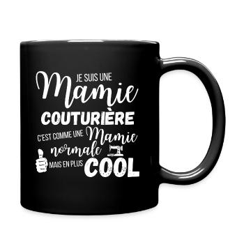 T shirt mamie couturière humour mamie cadeau - Mug uni - noir - Droite