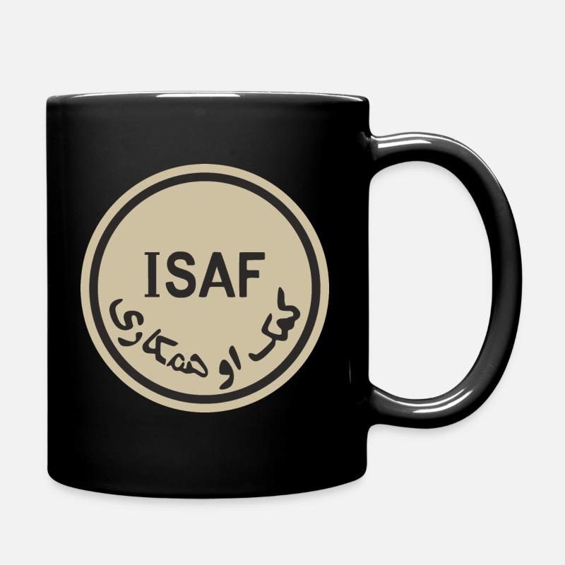 ISAF rund khaki - Tasse einfarbig - Schwarz