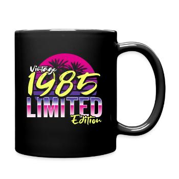 Geburtstag 1985 Vintage Retro 80er Jahre Design - Tasse einfarbig - Schwarz - Rechts
