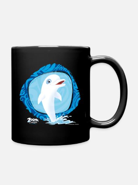 Zoom Der Weiße Delfin Spaß Im Wasser - Tasse einfarbig - Schwarz
