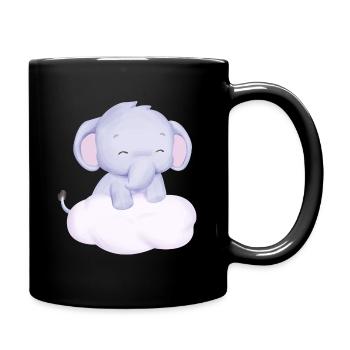 Baby Elephant Funny Sweet T-shirt Gift Idea - Full Colour Mug - black - Right