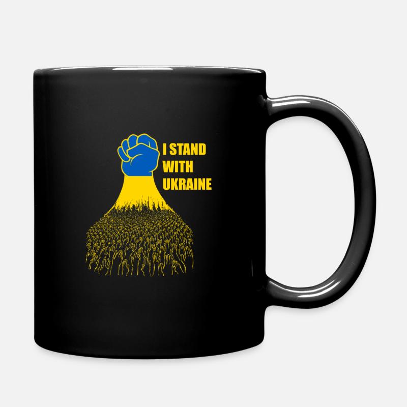 Je soutiens le drapeau ukrainien de l’Ukraine - Mug uni - noir