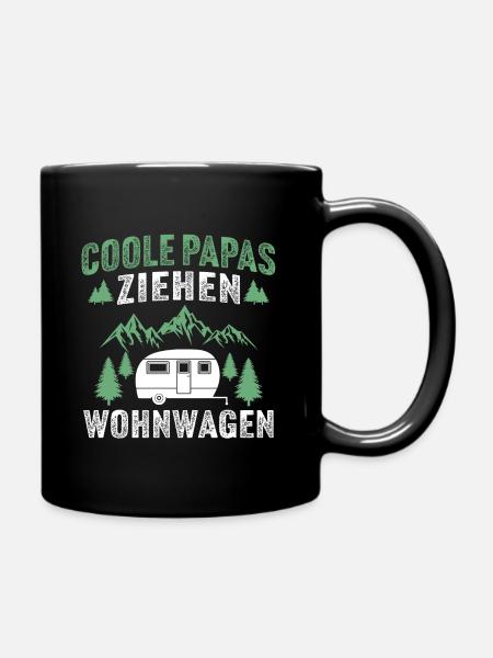 coole papas ziehen wohnwagen - Tasse einfarbig - Schwarz